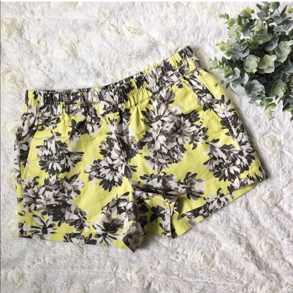 J. Crew Pants - 💸 SOLD :: J.Crew Yellow Floral Shorts Size 0